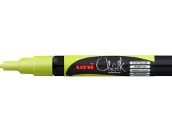 Marqueur uniball craie chalk marker pointe conique fine 0.9/1.3mm craie liquide couleur lumineuse jaune fluo