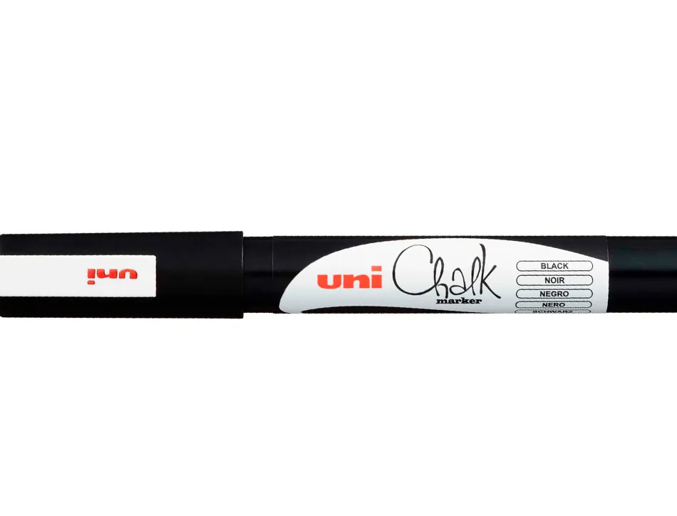 Marqueur uniball craie chalk marker pointe conique fine 0.9/1.3mm craie liquide noir