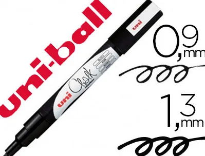 Marqueur uniball craie chalk marker pointe conique fine 0.9/1.3mm craie liquide noir