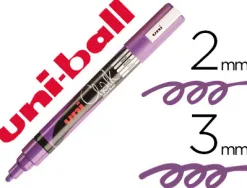 Marqueur uniball craie chalk pointe fine 2/3mm idéal ardoises vitrines résiste pluie couleur lumineuse violet