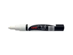 Marqueur uniball craie chalk marker pointe conique fine 0.9/1.3mm craie liquide couleur lumineuse blanc