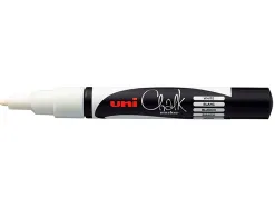 Marqueur uniball craie chalk marker pointe conique fine 0.9/1.3mm craie liquide couleur lumineuse blanc