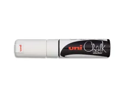 Marqueur uniball craie chalk marker pointe large 8mm craie liquide couleur lumineuse blanc