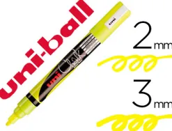 Marqueur uniball craie chalk marker pointe fine 1,8/2,5mm craie liquide couleur lumineuse jaune fluo