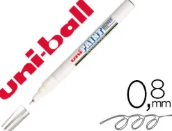 Marqueur uniball paint marker permanent pointe extra-fine encre base huile tous supports résiste 800 degrés blanc