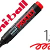 Marqueur uniball uni prockey permanent pointe ogive tracé 1.8mm encre sans alcool corps plastique coloris rouge