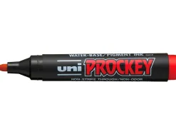 Marqueur uniball uni prockey permanent pointe ogive tracé 1.8mm encre sans alcool corps plastique coloris rouge