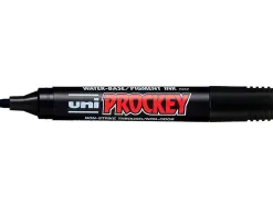 Marqueur uniball uni prockey permanent pointe ogive tracé 1.8mm encre sans alcool corps plastique coloris noir