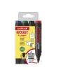 Marqueur uniball uni prockey permanent pointe ogive encre pigmentée sans alcool sans solvant corps plastique pochette 4u