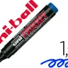 Marqueur uniball uni prockey permanent pointe ogive tracé 1.8mm encre sans alcool corps plastique coloris bleu