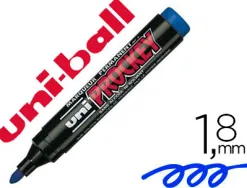 Marqueur uniball uni prockey permanent pointe ogive tracé 1.8mm encre sans alcool corps plastique coloris bleu