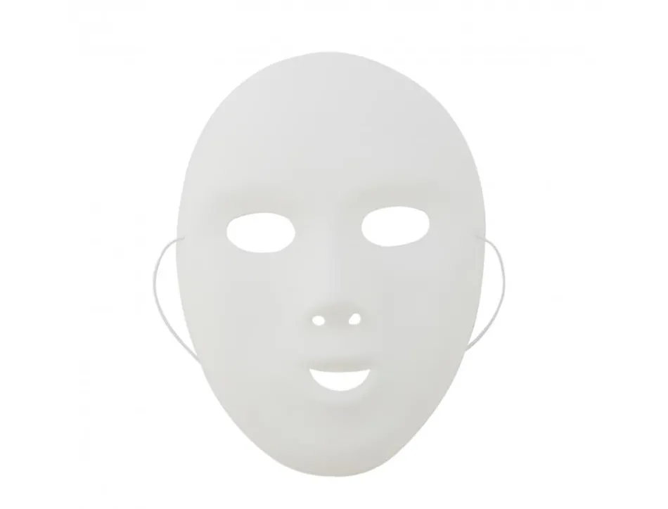 Masque enfant o color thermoforme a decorer coloris blanc lot de 12 unites