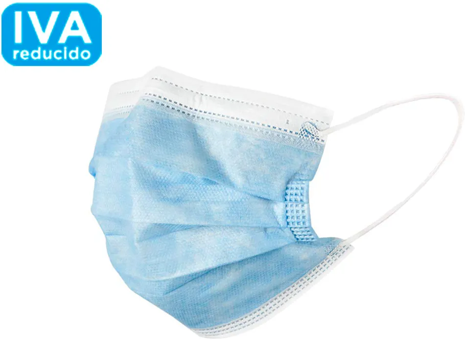 Masque jetable norme ce en 14683:2019+ac:2019 class1 chirurgical à usage unique couleur bleu