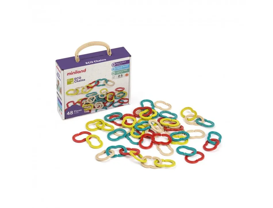 Maxi chainons eco conãus miniland 5 cm matiere ecologique 48 pieces