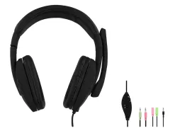 Micro casque tnb multimedia hs-300 avec prise de 3,5mm et adaptateur note book