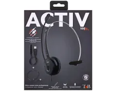 Micro-casque tnb activ 100m micro filair jack 3.5mm mono oreillette, telecommande usb et adaptateur usb-c