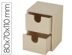 Mini commode o'color bois a decorer 2 tiroirs coulissants coloris naturel 8x7x11cm