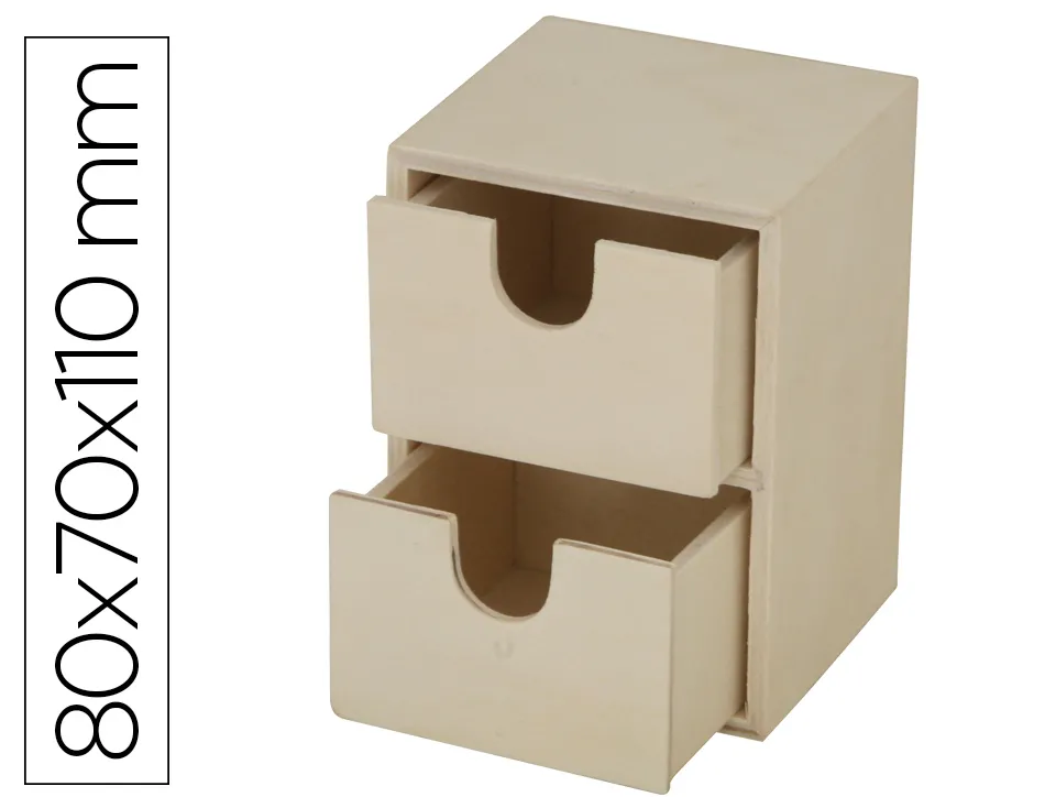 Mini commode o'color bois a decorer 2 tiroirs coulissants coloris naturel 8x7x11cm