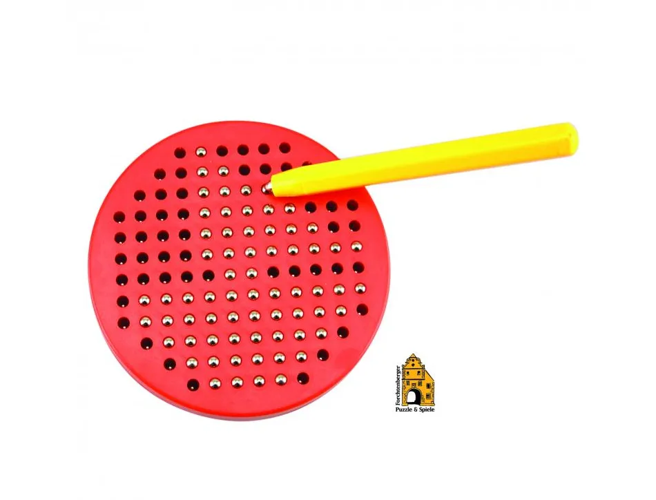 Mini magpad rond gowi 1 tableau magnetique 120 billes 1 crayon aimante