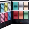 Mini-planning nobo à fiches t 2 volets pvc noir extensible capacité 48 fiches 240x6x311mm