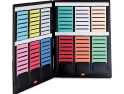 Mini-planning nobo à fiches t 2 volets pvc noir extensible capacité 48 fiches 240x6x311mm