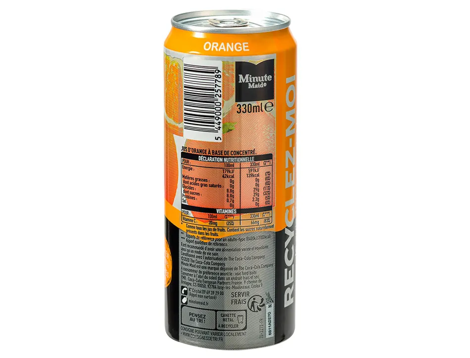 Minute maid orange slim can 33cl