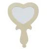 Miroir a main o'color bois a decorer forme coeur coloris naturel 11x16cm lot 10 unites