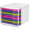 Module classement cep 8 tiroirs polystyrène antichoc mat et brillant multicolores amovibles 292x386x246mm 200f/tiroir
