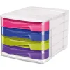 Module classement cep 4 tiroirs larges polystyrène antichoc 292x386x246mm 450f/tiroir multicolore métallisé
