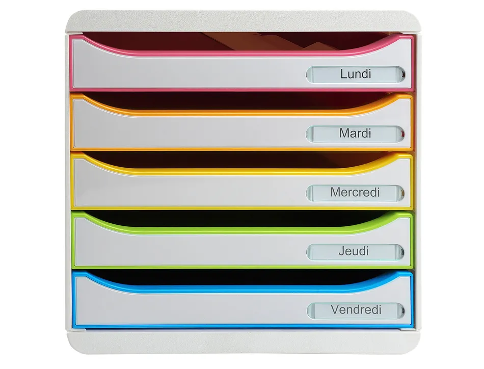 Module classement exacompta big box plus 5 tiroirs coloris arlequin