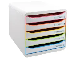 Module classement exacompta big box plus 5 tiroirs coloris arlequin