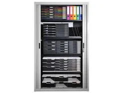 Module classement exacompta 5 tiroirs a4+ 4 hauteurs 350x288x320mm porte-étiquette coloris noir/arlequin