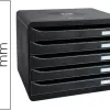 Module classement exacompta big box 5 tiroirs a4+ à l'italienne superposable butée 270x355x271mm coloris noir