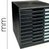 Module classement exacompta modulo ecoblack 10 tiroirs a4+ 350x288x320mm coloris noir