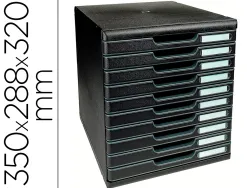 Module classement exacompta modulo ecoblack 10 tiroirs a4+ 350x288x320mm coloris noir