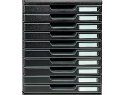 Module classement exacompta modulo ecoblack 10 tiroirs a4+ 350x288x320mm coloris noir