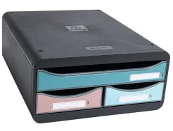 Module classement exacompta small box skandi 3 tiroirs coloris assortis