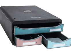 Module classement exacompta small box skandi 3 tiroirs coloris assortis