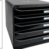 Module classement exacompta big-box plus 5 tiroirs monobloc ultra rigide a4+ 347x278x271mm coloris noir glossy