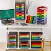 Module classement exacompta modulo iderama 10 tiroirs a4+ 350x288x320mm coloris noir/arlequin glossy