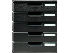 Module classement exacompta modulo ecoblack 5 tiroirs a4+ 350x288x320mm coloris noir