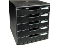 Module classement exacompta modulo ecoblack 5 tiroirs a4+ 350x288x320mm coloris noir