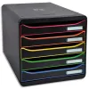 Module classement exacompta big box plus 5 tiroirs docs a4+ 347x278x271mm coloris noir/arlequin