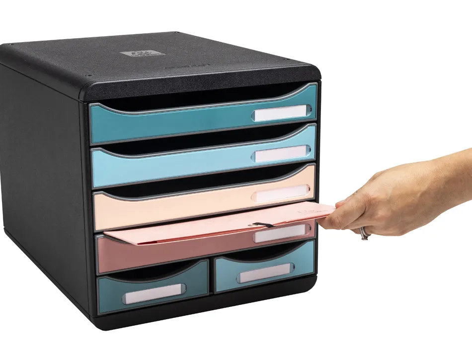 Module classement exacompta big box maxi skandi 6 tiroirs coloris assortis