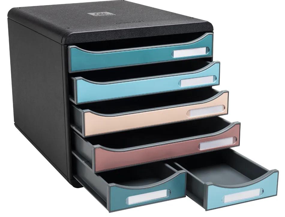 Module classement exacompta big box maxi skandi 6 tiroirs coloris assortis