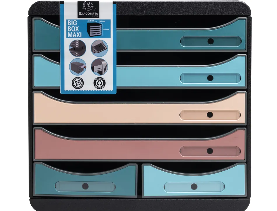 Module classement exacompta big box maxi skandi 6 tiroirs coloris assortis