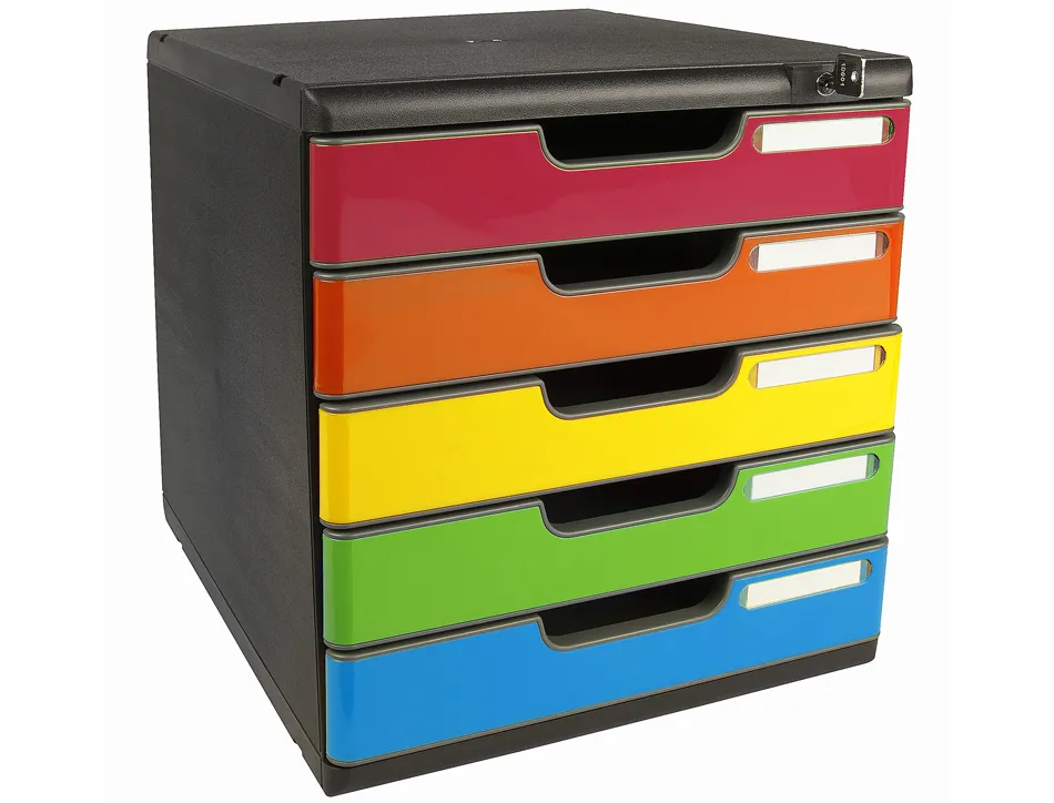 Module classement exacompta modulo iderama 5 tiroirs fermeture a cle coloris arlequin