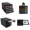 Module classement exacompta big box 5 tiroirs a4+ monobloc superposable butée sécurité 347x278x271mm coloris noir