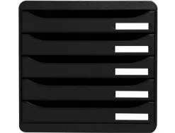 Module classement exacompta big box 5 tiroirs a4+ monobloc superposable butée sécurité 347x278x271mm coloris noir