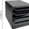 Module classement exacompta big box 4 tiroirs ouverts monobloc ultra rigide 347x278x267mm coloris noir/noir glossy